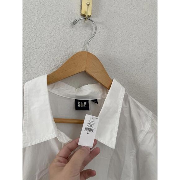 Gap NWT Women’s XL Classic White Rolled Cuff Poplin Midi Shirt Maxi Dress - Picture 3 of 7